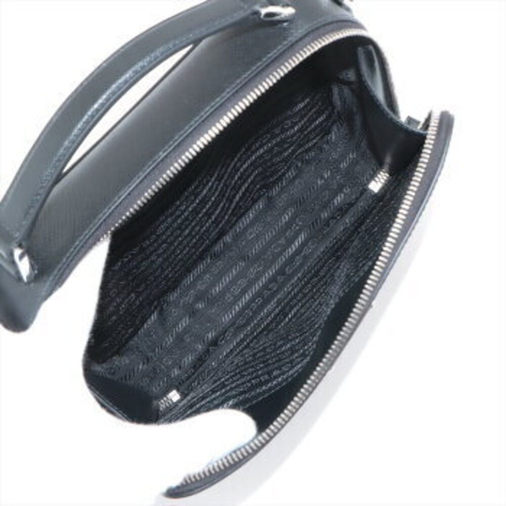 Prada Saffiano leather handbag tote top handles black M - Picture 7 of 12